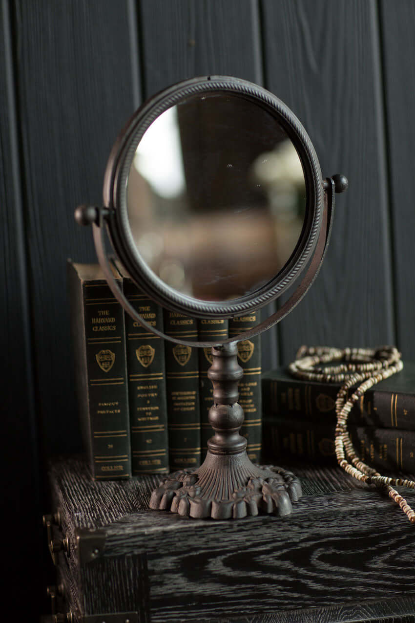 Antique Swivel Tabletop Makeup Mirror
